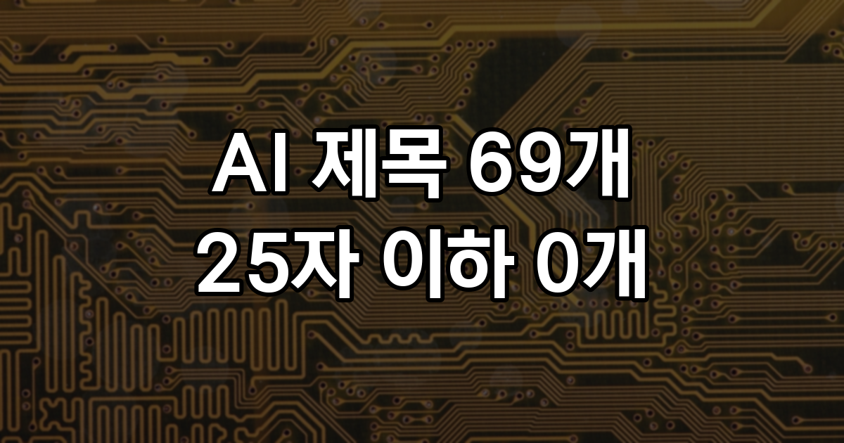 AI가 지은 제목 69개, 25자 이하가 하나도 없었다